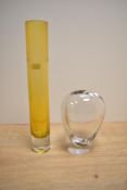 A 1960's Dartington clear glass vase in balloon form, h19cm, sold together with a Victoria