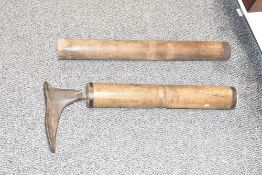 Two vintage cobbler's anvil, one missing foot piece, largest measuring 65cm.