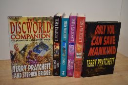 Literature. Terry Pratchett. A small selection of Discworld novels. Hardbacks in dust jackets. (6)