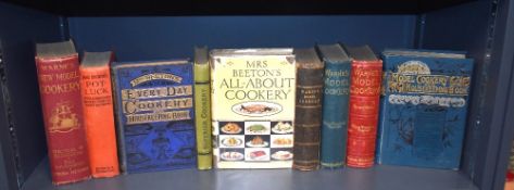 Cookery. A small selection of recipe books and cooking guides. Includes those by Mrs Beeton; Warne's