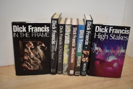 Literature. Dick Francis. A selection of novels. Hardback in dust jackets. Includes: In the Frame (