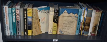 Mountaineering. A selection of histories, biographies and literature. Hardbacks, majority in dust