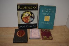 Rubaiyat of Omar Khayyam. A small selection of mixed editions. Includes: a 1967 reprint edited by