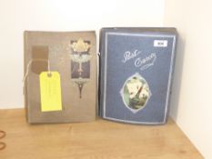 POSTCARDS, 2 ALBUMS WITH VINTAGE COLLECTION OF GB AND FOREIGN CARDS + SHIPS Couple of well filled