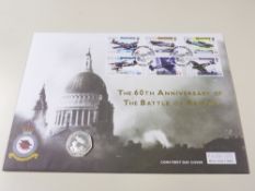 GUERNSEY 2000 BATTLE OF BRITAIN NUMISMATIC COVER WITH SILVER PIEDFORT 50P Battle of Britian issue of
