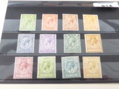 GB GV 1924 BLOCK CYPHER WMK DEFINITIVES SET 12, ALL MNH Card with set of the Block Cypher wmk from