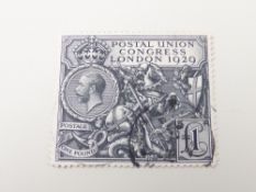 GB 1929 POSTAL UNION CONGRESS £1 WITH FINE CDS CANCEL One of Great Britain's most iconic stamps