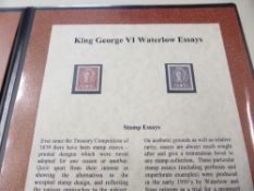 GB - EARLY 1950's GVI WATERLOW ESSAYS IN FOLDER Duo of Waterlow Essays from the early 1950's,