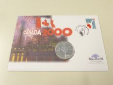 CANADA 2000 MILLENIUM NUMISMATIC COVER WITH 1OZ PURE SILVER $5 COIN Millenium cover for the 1sst