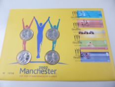 GREAT BRITAIN NUMISMATICS 2002 COMMONWEALTH GAMES ILLUSTRATED FIRST DAY COVER Commonwealth Games