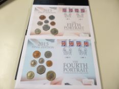 GB 2015 QUEENS PORTRAIT PAIR OF COMMEMORATIVE NUMISMATIC COVERS, (4th & 5th PORTRAIT) Pair of