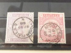 GB QVIC 1883 2/6- and 5/- BOTH WITH FINE CDS CANCELS TO ITEMS Pair of the high values issue of 1883,