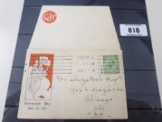 GB 1911 JUNIOR PHILATELIC SOCIETY ILLUSTRATED FDC WITH 1/2d DOWNEY HEAD To commemorate the