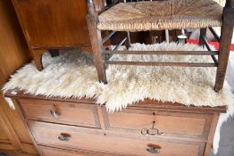 A vintage full length sheepskin rug