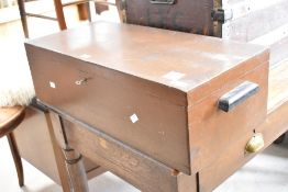 A vintage joiners or similar toolbox, approx. Dimensions 69 x 31 x 20cm