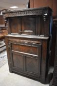A period oak small livery cupboard / duodarn, approx. height. 147cm