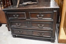 A period oak chest of two over two drawers, width approx. 127cm