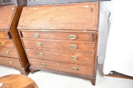 A 19th Century mahogany bureau and bookcase (af)