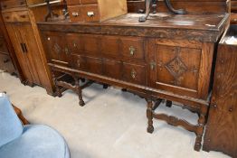 A late 19th or early 20th Century oak sideboard, width approx. 183cm
