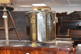 An Art Deco design brass coal bucket