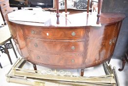 A reproduction Regency bow front sideboard, width approx, 167cm