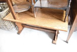 A chunky oak coffee table, approx. 107 x 51cm