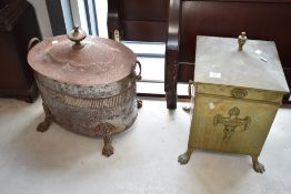 Two antique coal buckets