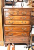 A reproduction Regency dwarf chest on chest, height approx. 105cm