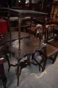A Victorian mahogany side table having shaped top and undertier and part nest table