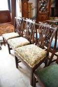 Five (three plus two) Chippendale style dining chairs