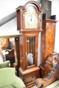 A reproduction mahogany long case clock , brass dial named for Richard Broad, Bodmyn - Cornwall