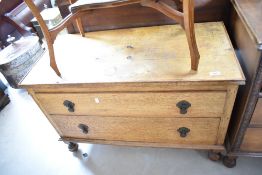 A two drawer chest, possibly previously wardrobe base