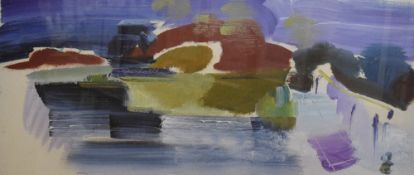 After Ivon Hitchens (British 1893-1979) Arlesford Footbridge, special edition Giclee print on cotton