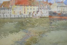 Nathan Vanderlyn (British 1872-1946) watercolour 'Poole Harbour Dorset', within off white card mount