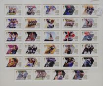 A framed Royal Mail Team GB (Olympic) Gold Medal Winners Stamp Collection and Paralympic GB Gold