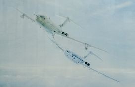 A signed limited edition print after John Diamond 'Tens' 002/750, mounted, framed and glazed 75cm