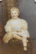 Thomas Edge (British c1821-1900) hand coloured photograph, portrait of a child, signed and dated
