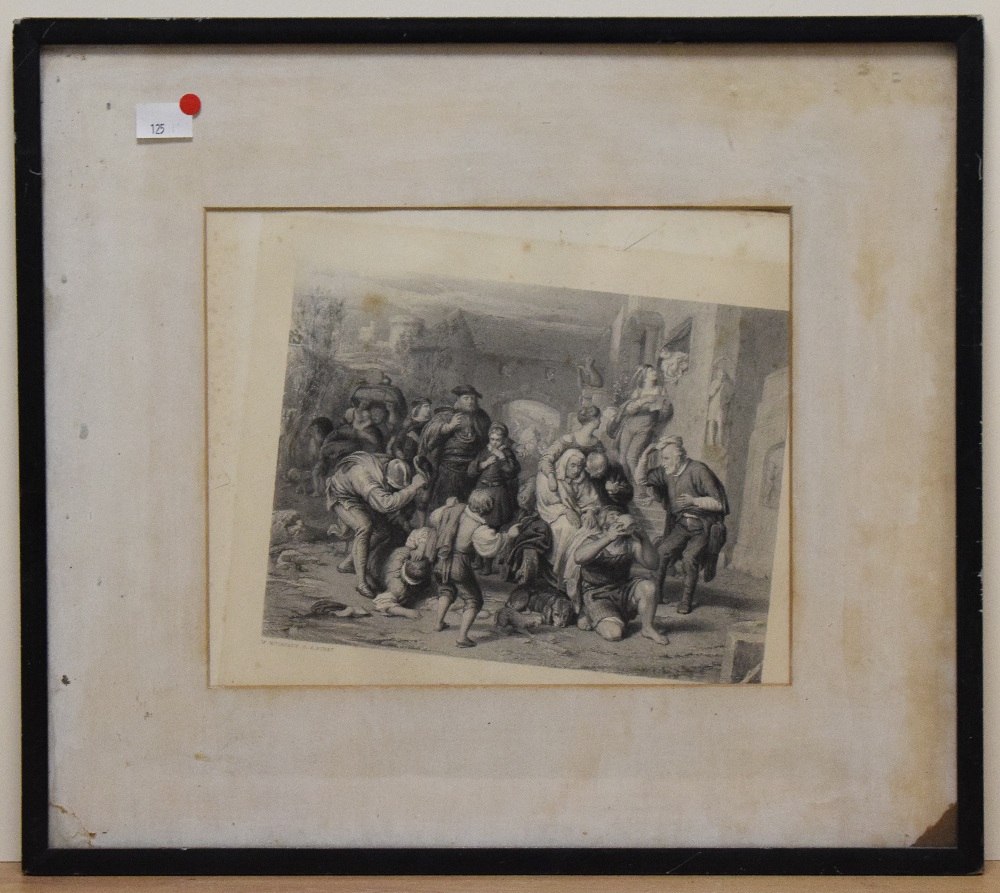 Herbert K Bourne (British 1825-1907) after William Mulready (British 1786–1863) engraving 'The Seven - Image 6 of 7