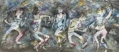 After Joyce Marriott (British 20th century) two coloured prints, entitled Chronic Somniac, depicting