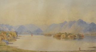 Local interest* William Taylor Longmire (British 1841-1914) watercolour, Derwent Water, a view