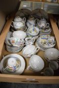 An attractive 20th century Japanese eggshell porcelain teaset, hand coloured with gilt edges,