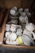 A selection of part tea and coffee services including a Churchill part coffee service having