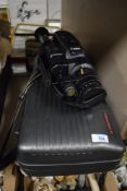 A Canon Canovision E90 8mm video camera and recorder in hard case.