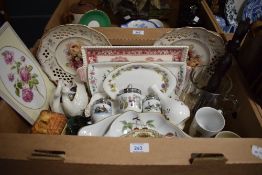 A Minton Haddon Hall sandwich plate, a Spode Tower sandwich plate, an oval Royal Worcester Evesham