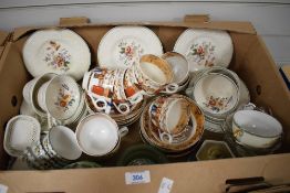 A collection of part tea services including Wedgwood Patrician comprising of 15 pieces and a Paragon
