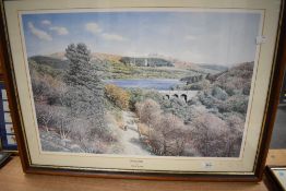 A collection of four prints including Burrator by David Young signed to mount on RH corner 76cm x