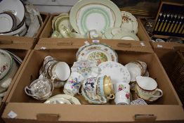 Two cartons of assorted china including an Edgwood & Co. part dinner/tea service consisting of