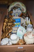 A small selection of blue and white ware plates, a Carleton Ware Morning Glory pin dish and a