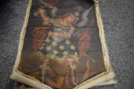 Two unframed reproduction prints on canvas.