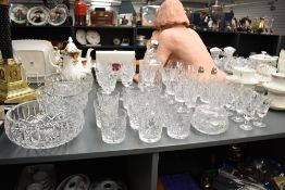 A group of Edinburgh cut crystal, to include decanter, wine glasses, sherry glasses ect, sold
